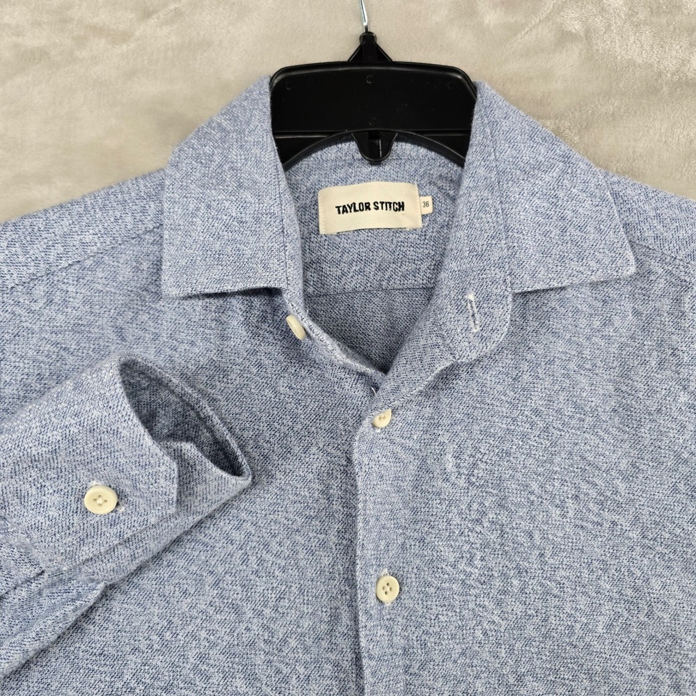 Taylor Stitch Button Down Shirt Mens XS 36 Blue Organic Cotton Long Sleeve